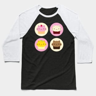 Cute Cat Cupcakes Baseball T-Shirt